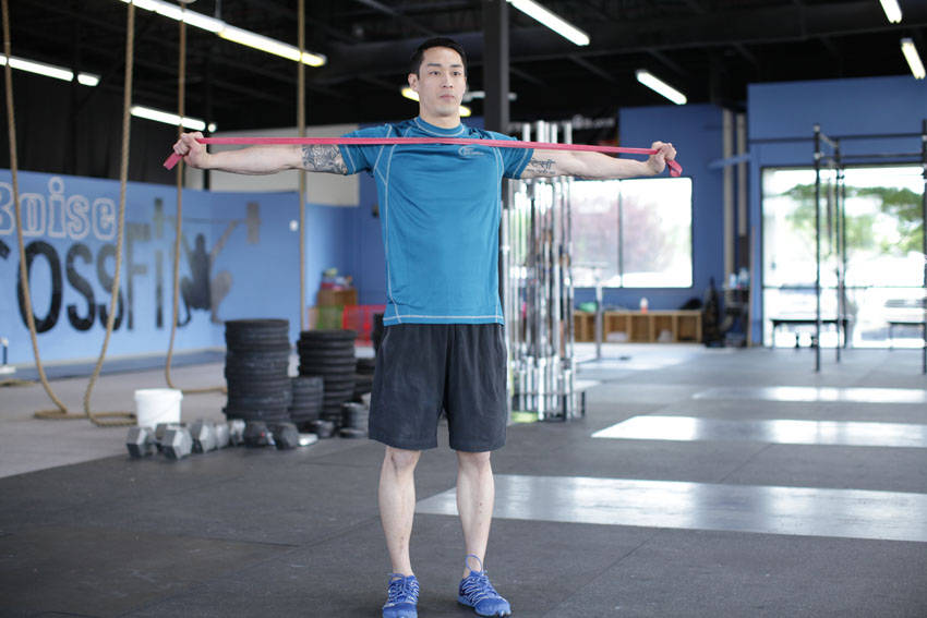 Band Pull Apart, end position