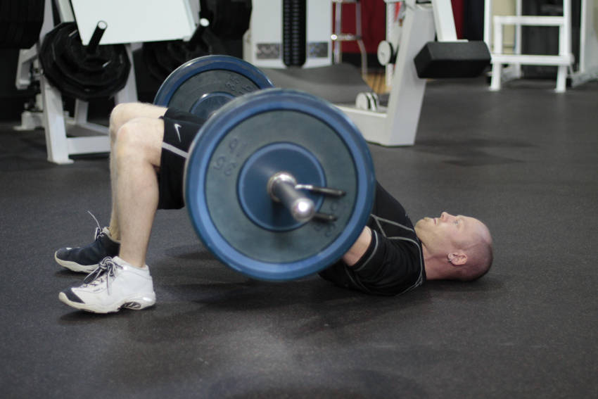 Barbell Glute Bridge, end position