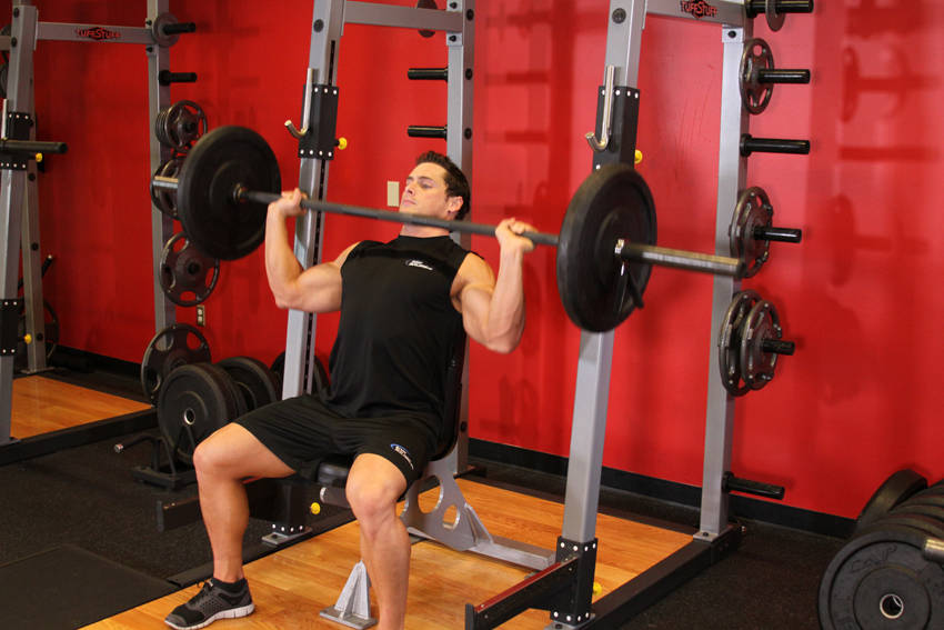 Barbell Shoulder Press, end position