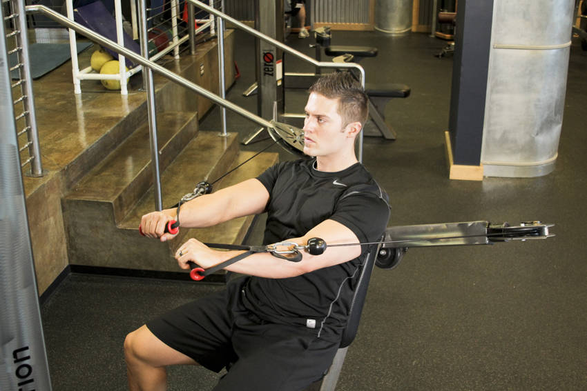 Cable Chest Press, end position