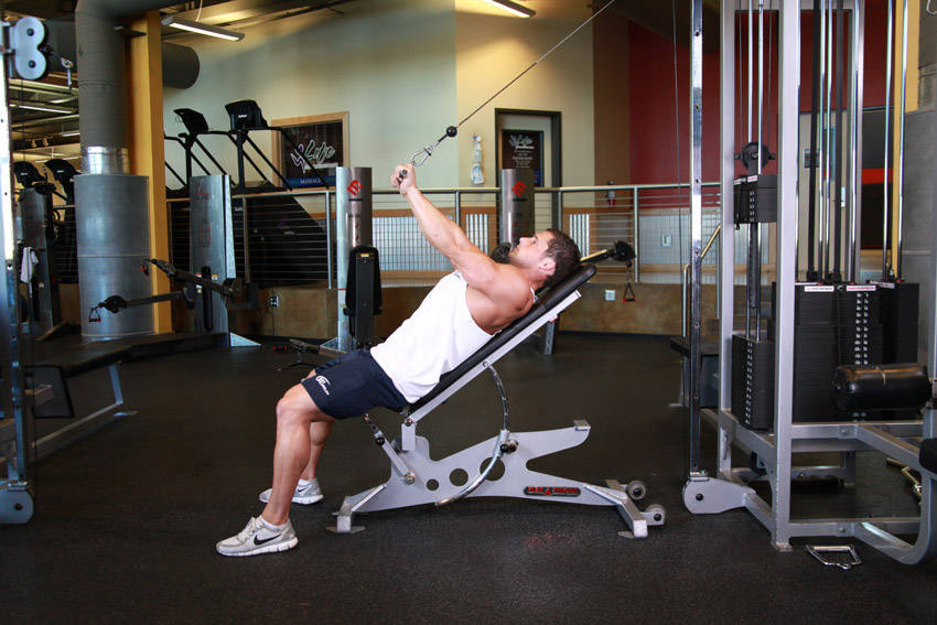 Cable Incline Triceps Extension, end position