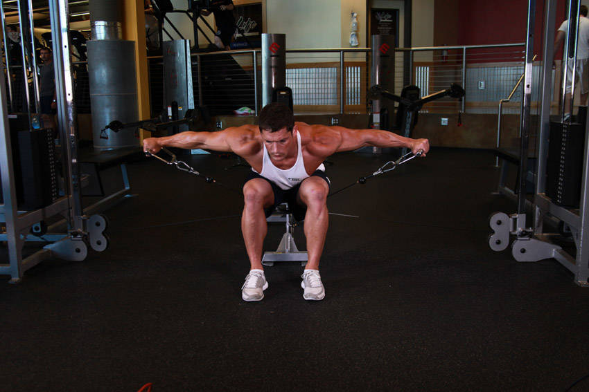 Cable Seated Lateral Raise, end position