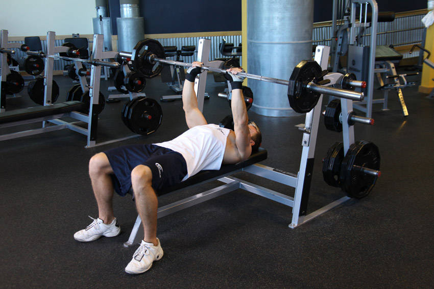 Close-Grip Barbell Bench Press, end position