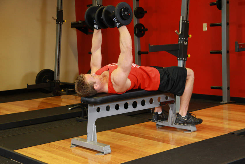 Dumbbell Bench Press, end position