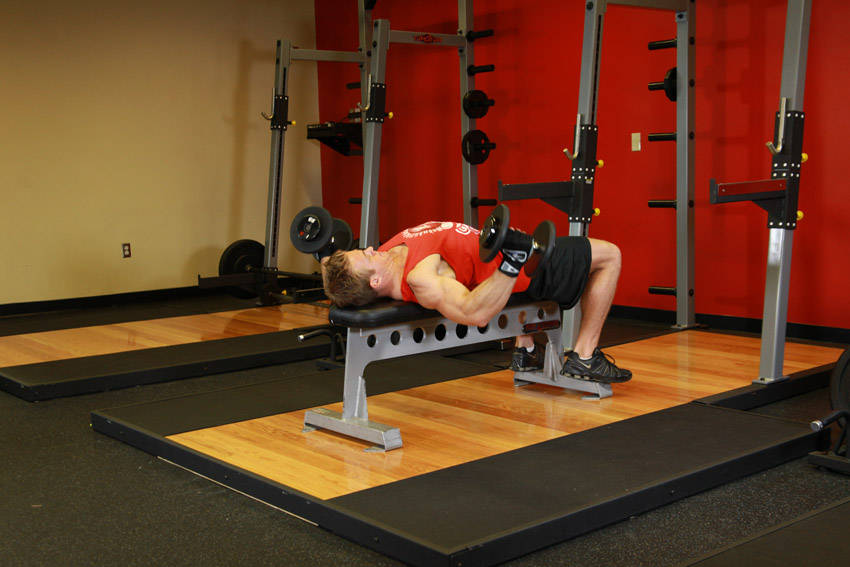 Dumbbell Flyes, end position