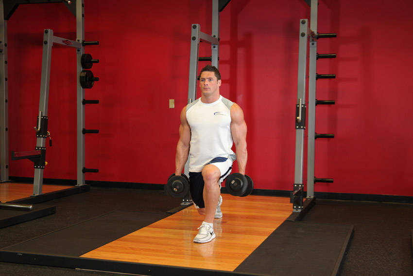 Dumbbell Rear Lunge, end position