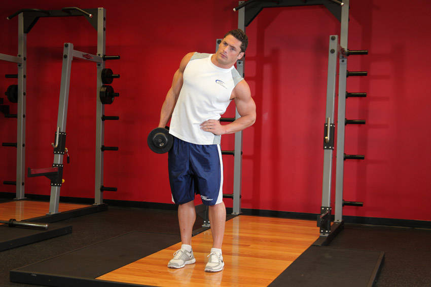 Dumbbell Side Bend, end position