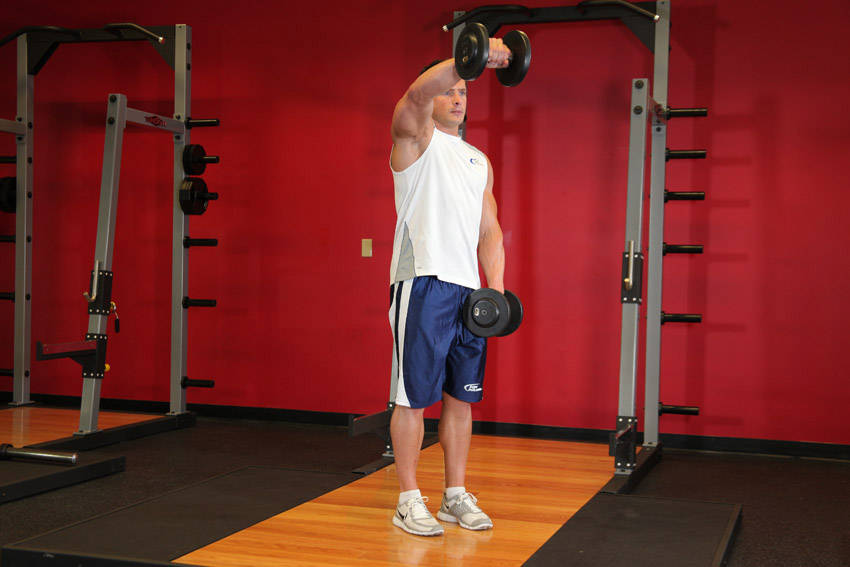 Front Dumbbell Raise, end position