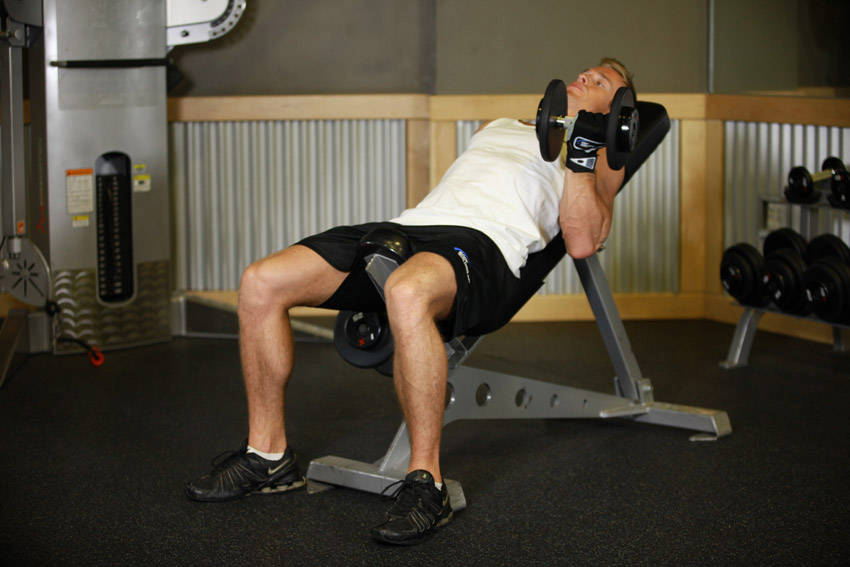 Incline Dumbbell Curl, end position