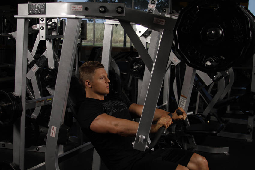 Decline Chest Press (Machine), end position