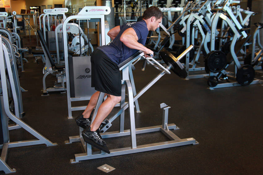 Lying T-Bar Row, end position
