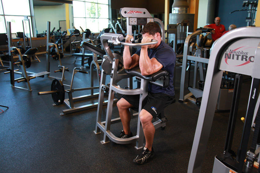 Machine Preacher Curls, end position
