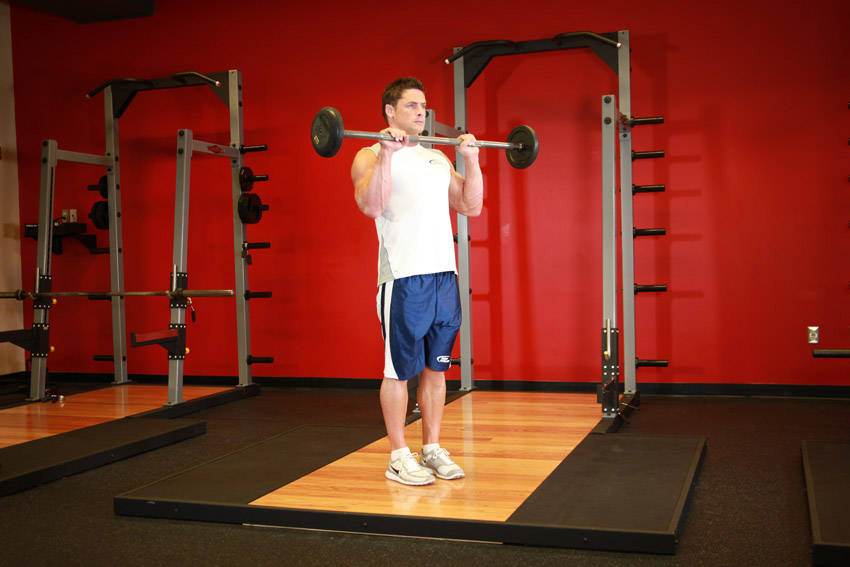 Reverse Barbell Curl, end position