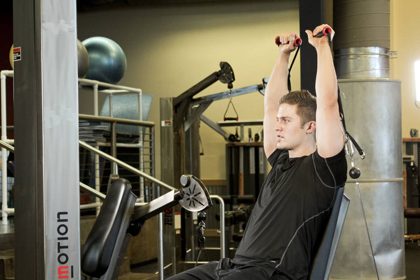 Seated Cable Shoulder Press, end position
