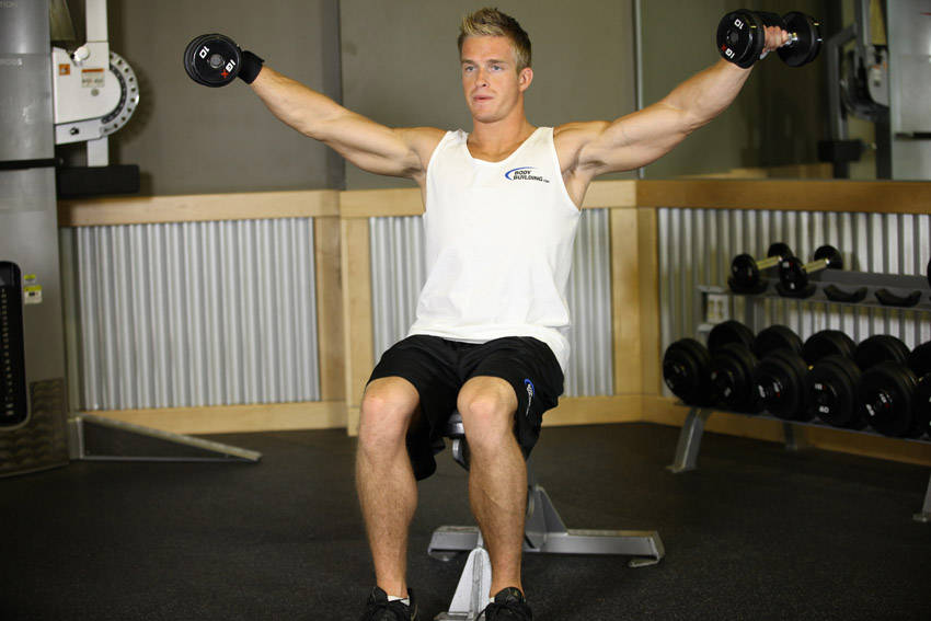 Seated Side Lateral Raise, end position