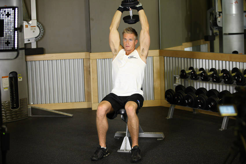 Seated Triceps Press, end position