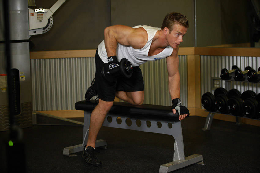 Tricep Dumbbell Kickback, end position