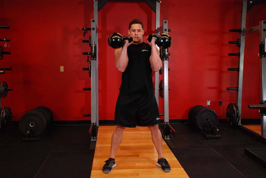 Two-Arm Kettlebell Clean, end position