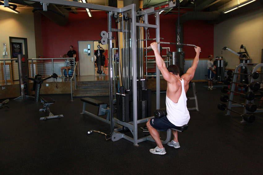 Wide-Grip Pulldown Behind The Neck, end position