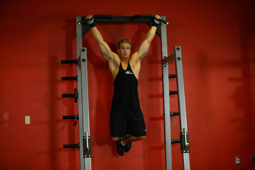 Wide-Grip Rear Pull-Up, end position
